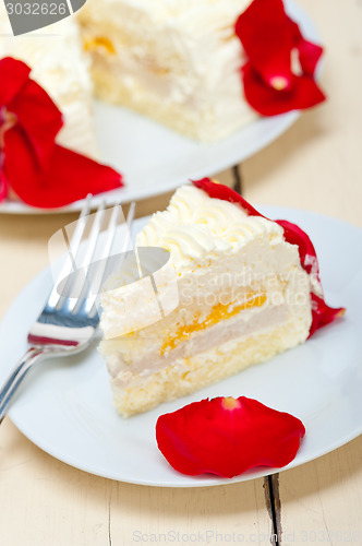 Image of whipped cream mango cake