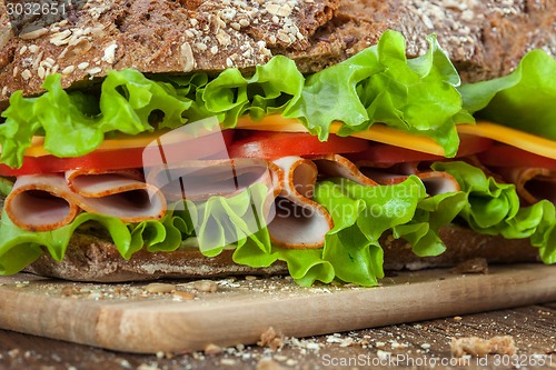 Image of Sandwich on the wooden table