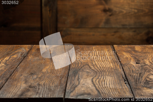 Image of empty old wooden table