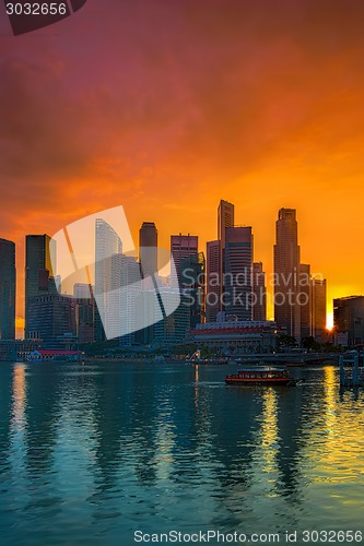 Image of Singapore Skyline at sunset