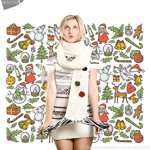 Image of Woman Waiting For Christmas