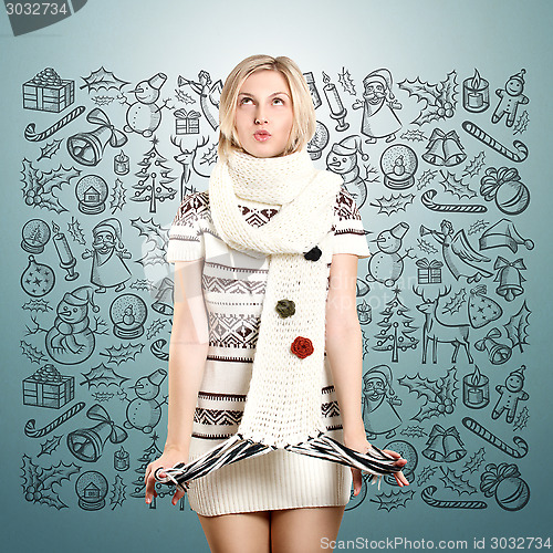Image of Woman Waiting For Christmas