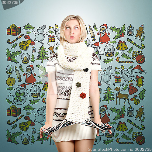 Image of Woman Waiting For Christmas