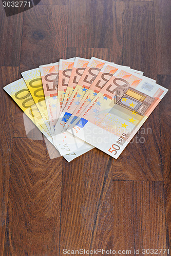 Image of Euro banknotes on the table