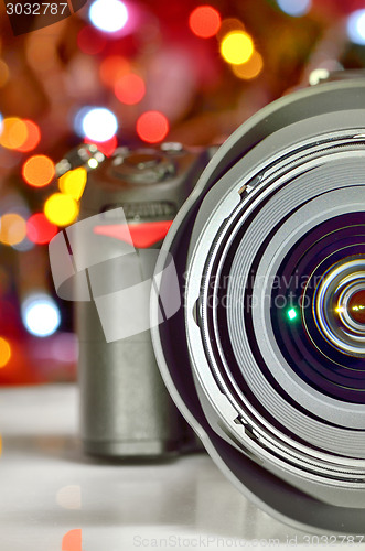 Image of Close up view of digital camera