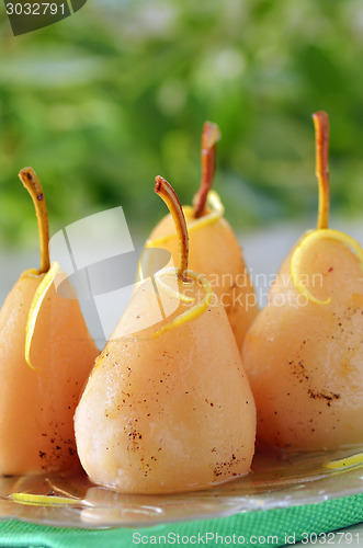 Image of poached pears in syrup