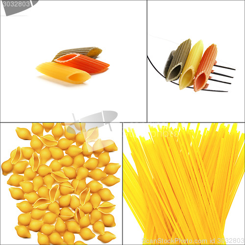 Image of various type of Italian pasta collage