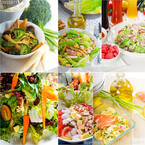 Image of salad collage composition nested on frame