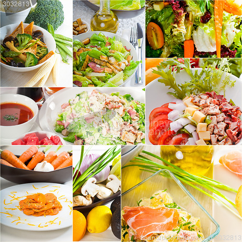 Image of salad collage composition nested on frame