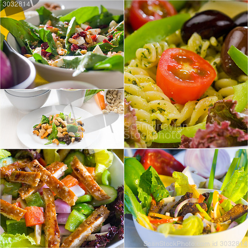 Image of salad collage composition nested on frame