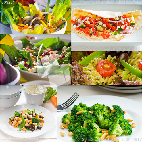 Image of salad collage composition nested on frame