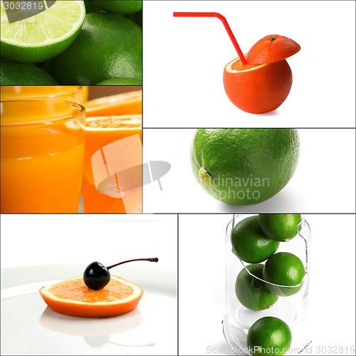 Image of citrus fruits collage