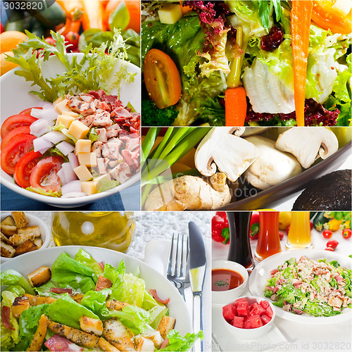 Image of salad collage composition nested on frame