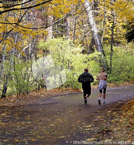 Image of Man and woman running