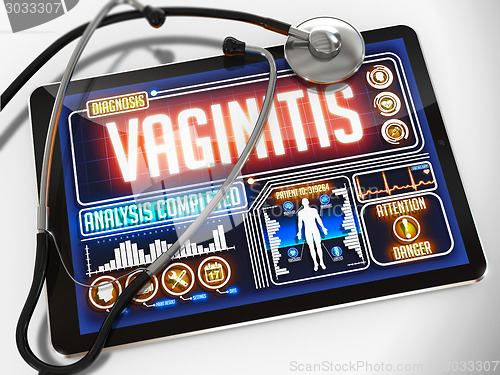 Image of Vaginitis Diagnosis on the Display of Medical Tablet.