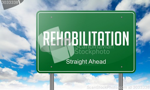 Image of Rehabilitation on Highway Signpost.