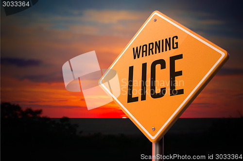 Image of Lice on Warning Road Sign.