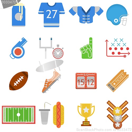 Image of Colored icons vector collection for American football