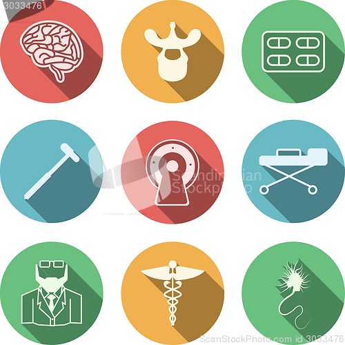 Image of Colored vector icons for neurology