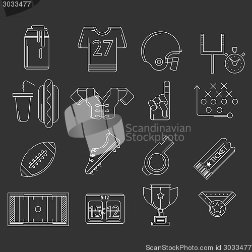 Image of American football outline vector icons