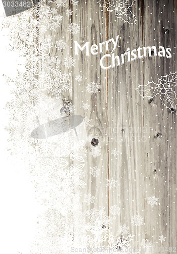 Image of Vintage Merry Christmas Greeting Card. Vertical Design, Isolated