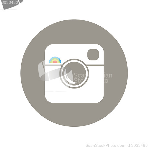 Image of Hipster Photo Icon with Rainbow Sign