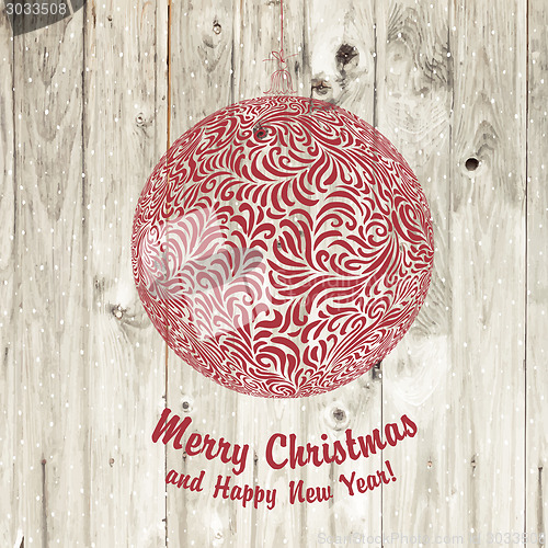 Image of Christmas Red Ball. Vector.