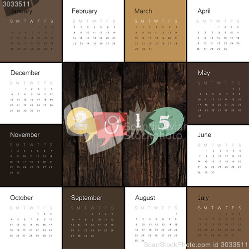 Image of Calendar 2015 Retro Styled. Square composition