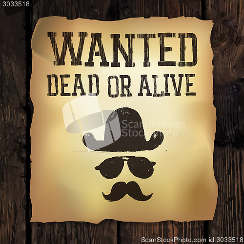 Image of Old "Wanted..." poster, vector illustration 