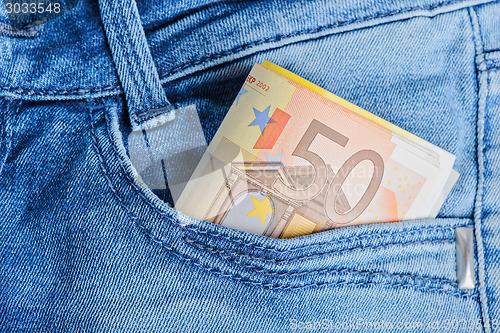 Image of Euro banknotes in a pocket