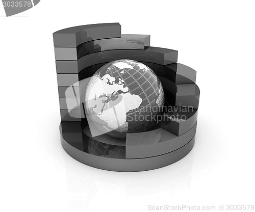 Image of Abstract structure with blue earth in the center 