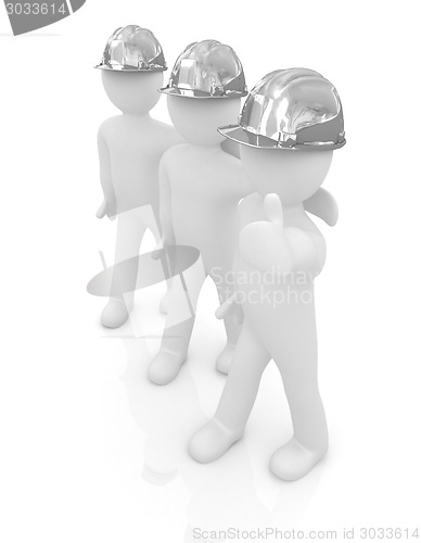 Image of 3d mans in a hard hat with thumb up 