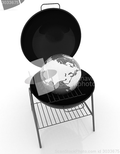 Image of Oven barbecue grill and earth