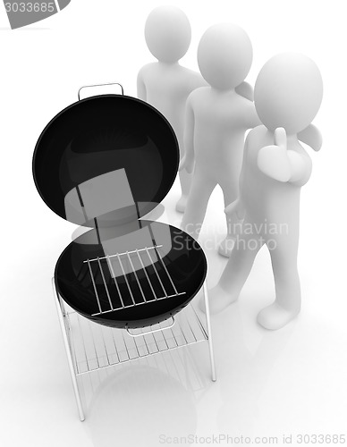 Image of 3d man with barbeque