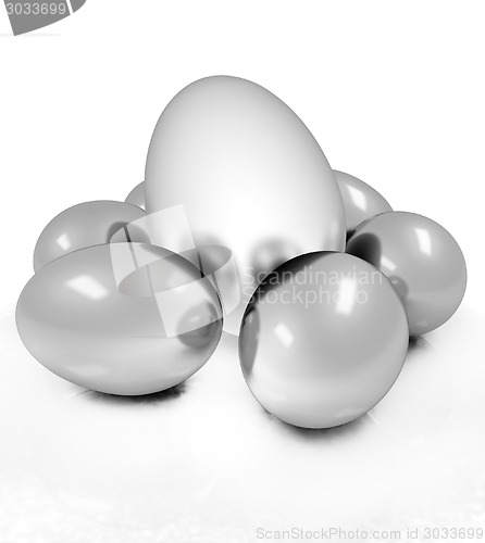 Image of Big egg and gold eggs