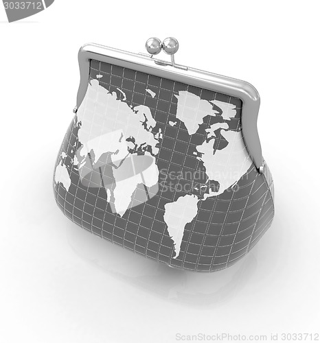 Image of Purse Earth. On-line concept