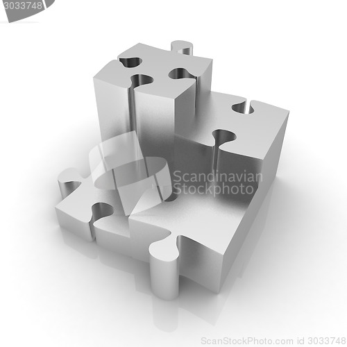 Image of Concept of growth of metall puzzles 