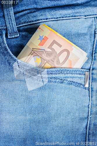 Image of Euro banknotes in a pocket