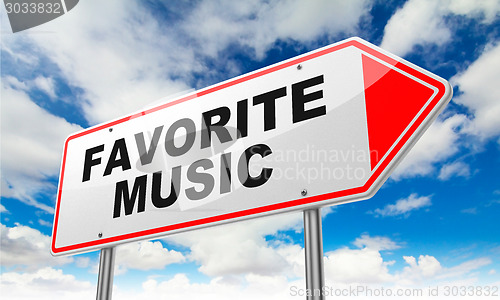 Image of Favorite Music on Red Road Sign.