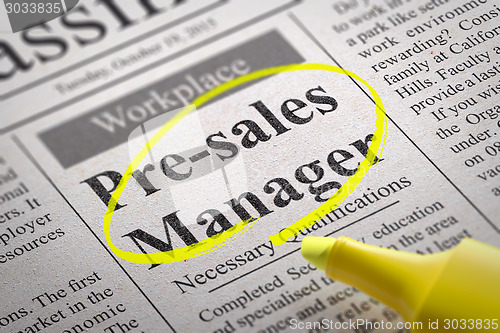 Image of Pre-sales Manager Vacancy in Newspaper.