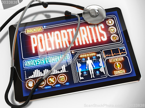 Image of Polyarthritis on the Display of Medical Tablet.