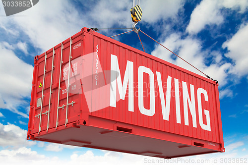 Image of Moving - Red Hanging Cargo Container.