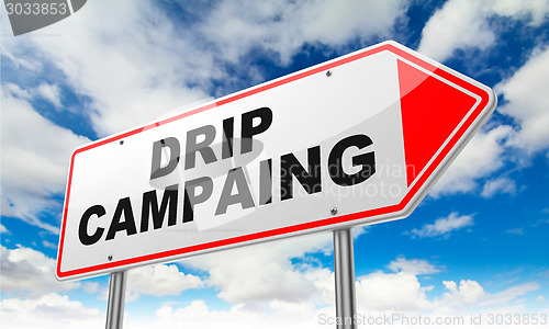 Image of Drip Campaign on Red Road Sign.