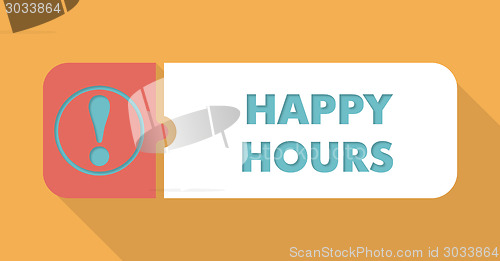 Image of Happy Hours on Blue Background in Flat Design.