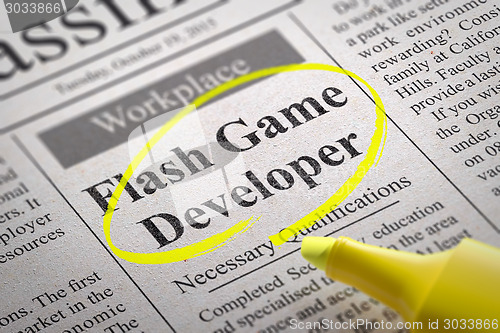 Image of Flash Game Developer Vacancy in Newspaper.