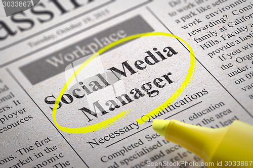 Image of Social Media Manager Jobs in Newspaper.