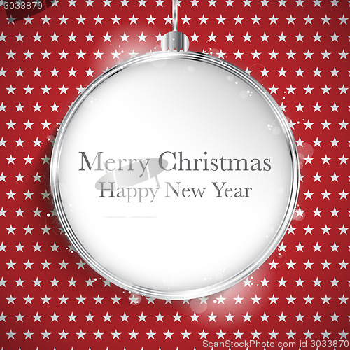 Image of Merry Christmas Happy New Year Ball Silver  on Star Seamless Pat