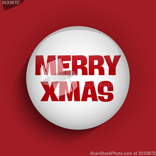 Image of Merry Christmas Icon Button Red