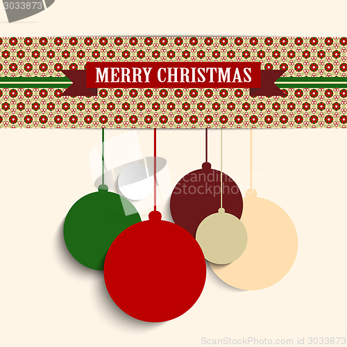 Image of Merry Christmas Retro Colorful Hipster Background