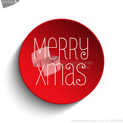 Image of Merry Christmas Icon Button Red